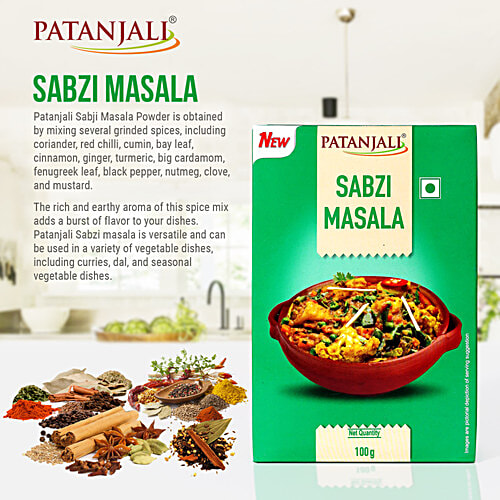 Patanjali Sabzi Masala, 100 g Carton Exotic Colour & Aroma Combination