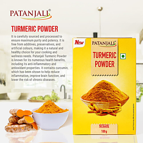 Patanjali Turmeric Powder/Manjal Podi, 100 g Carton Exotic Colour & Aroma Combination