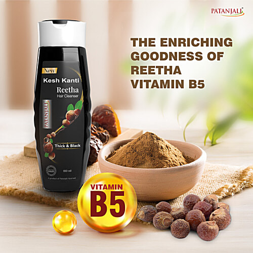 Patanjali Kesh Kanti Reetha Hair Cleanser, 180 ml For Thick & Black Hair