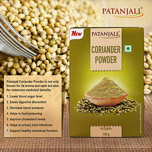 Patanjali Coriander Powder/Dhania Powder, 100 g Carton Exotic Colour & Aroma Combination