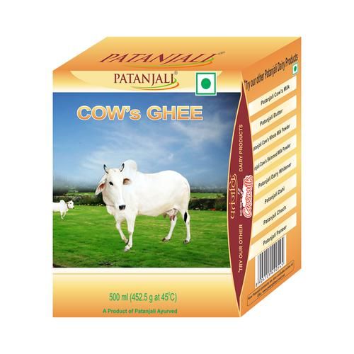 Patanjali Cow Ghee/Tuppa, 500 ml Carton 