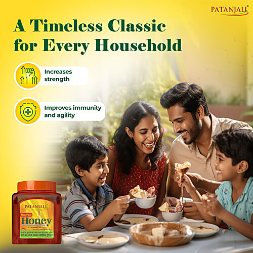 Patanjali Honey, 250 g Bottle Natural Honey, No Sugar Adulteration, Good Source Natural Sugar & Minerals