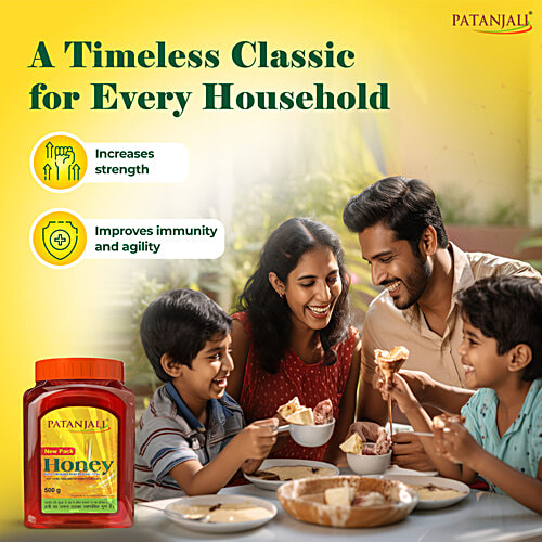 Patanjali Honey, 500 g Bottle Good Source of Natural Sugar & Minerals