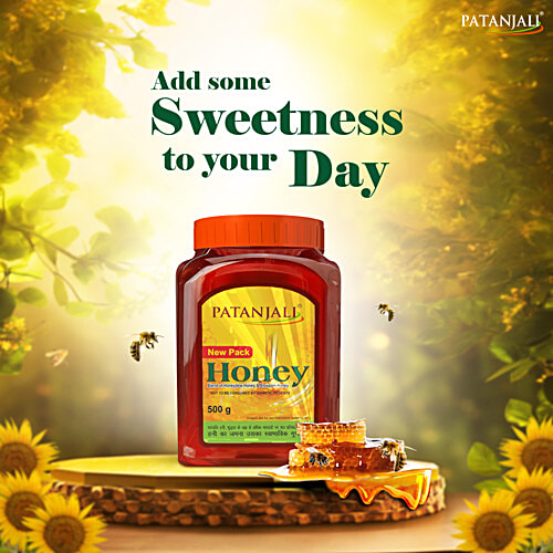 Patanjali Honey, 500 g Bottle Good Source of Natural Sugar & Minerals