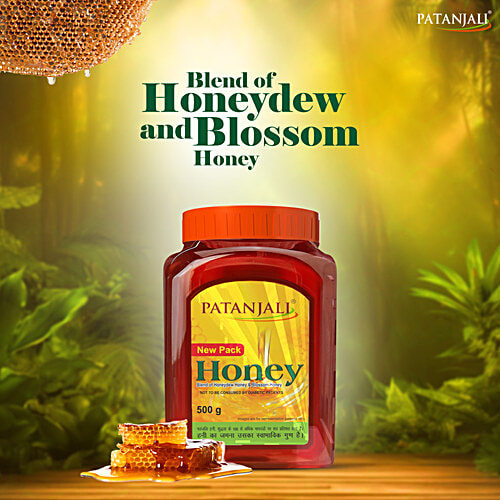 Patanjali Honey, 500 g Bottle Good Source of Natural Sugar & Minerals