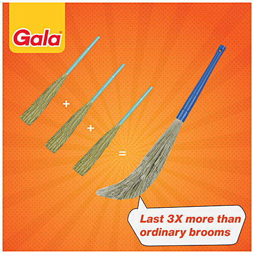 Gala No Dust Broom With Long Handle, 1 pc  3x Long-lasting than Ordinary Brooms, Flexible Bristles