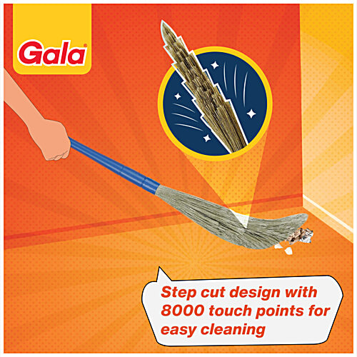 Gala No Dust Broom With Long Handle, 1 pc  3x Long-lasting than Ordinary Brooms, Flexible Bristles