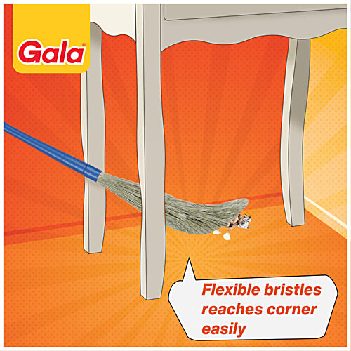 Gala No Dust Broom With Long Handle, 1 pc  3x Long-lasting than Ordinary Brooms, Flexible Bristles