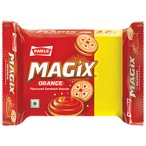 Parle Biscuits - Magix Kream Orange, 68 g Pouch Zero Trans Fat