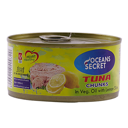 Buy Ocean Secret Tuna Chunks In Vegetable Oil With Lemon Slices