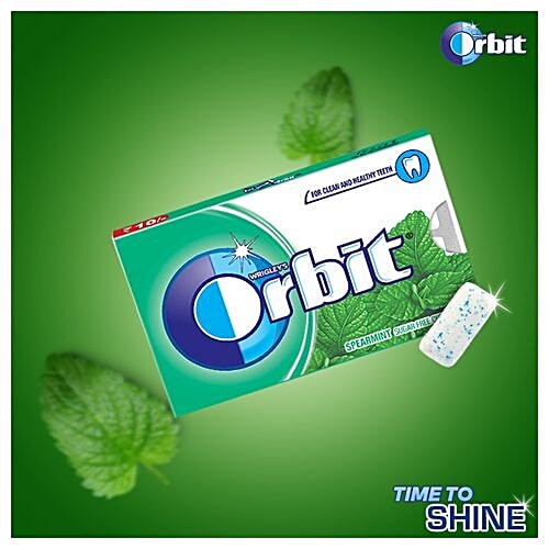 Orbit Wrigleys Chewing Gum - Spearmint, 15 Pcs  Zero Trans Fat