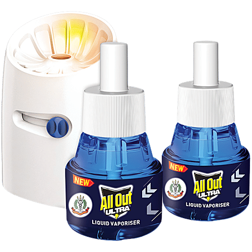 All Out Ultra Liquid Vaporiser Mosquito Repellent, 45 ml (Machine + 2 Refills)