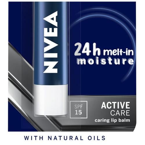 Nivea Men Active Care Lip Balm - SPF For 24h Moisture, 4.8 g  