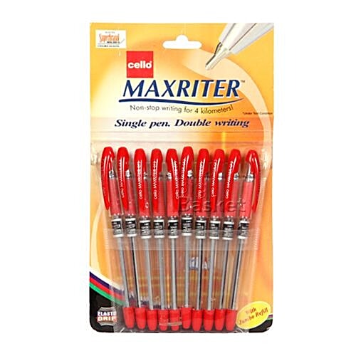 Buy Cello Maxriter Ballpoint Pens Red with Jumbo Refills Online at Best