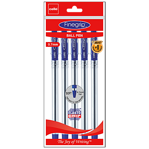 BIC Cello Finegrip Ballpen Set - Blue, 5 pcs  