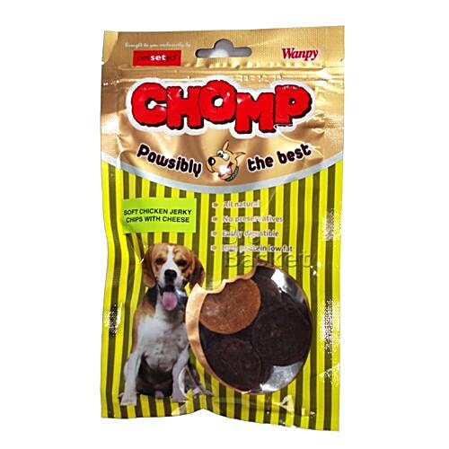 Buy Chomp Dog Treats Soft Chicken Jerky, Chips And Cheese Online at