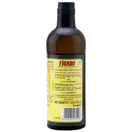 Figaro Extra Virgin Olive Oil, 1 L PET Bottle Natural And Cold Extracted, For Salad, Paratha, Marinade