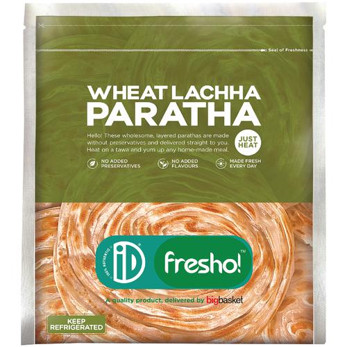 iD Fresho Whole Wheat Lachha Paratha, 400 g (5 pcs) No Added Preservatives, Just Heat