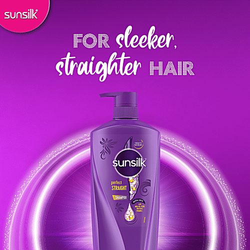 Sunsilk Perfect Straight Hair Shampoo - with Silk Protein, For Sleeker, Straighter Hair, Straight Lock Technology, 650 ml  