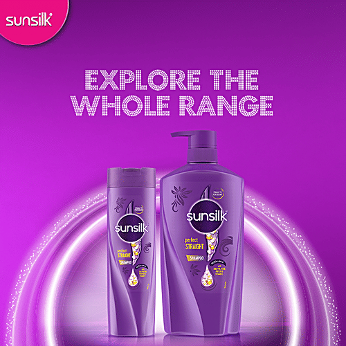 Sunsilk Perfect Straight Hair Shampoo - with Silk Protein, For Sleeker, Straighter Hair, Straight Lock Technology, 650 ml  