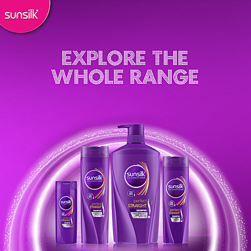 Sunsilk Perfect Straight Hair Shampoo - with Silk Protein, For Sleeker, Straighter Hair, Straight Lock Technology, 650 ml  