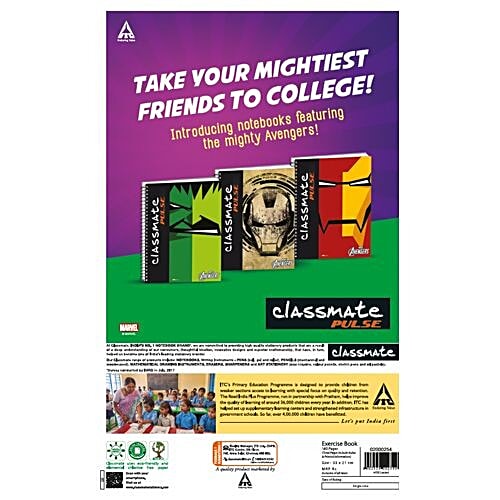 Classmate Long Notebook - 160 Pages, 33 cm x 21 cm, Single Line, 1 pc  Mighty Avengers
 Nature's Footprints