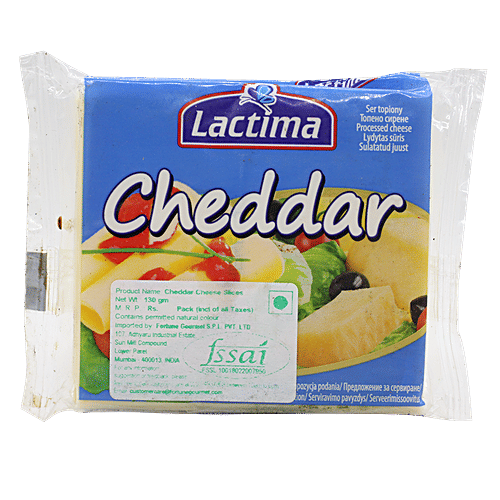 Lactima Processed Cheddar Cheese - Slice, 130 g  