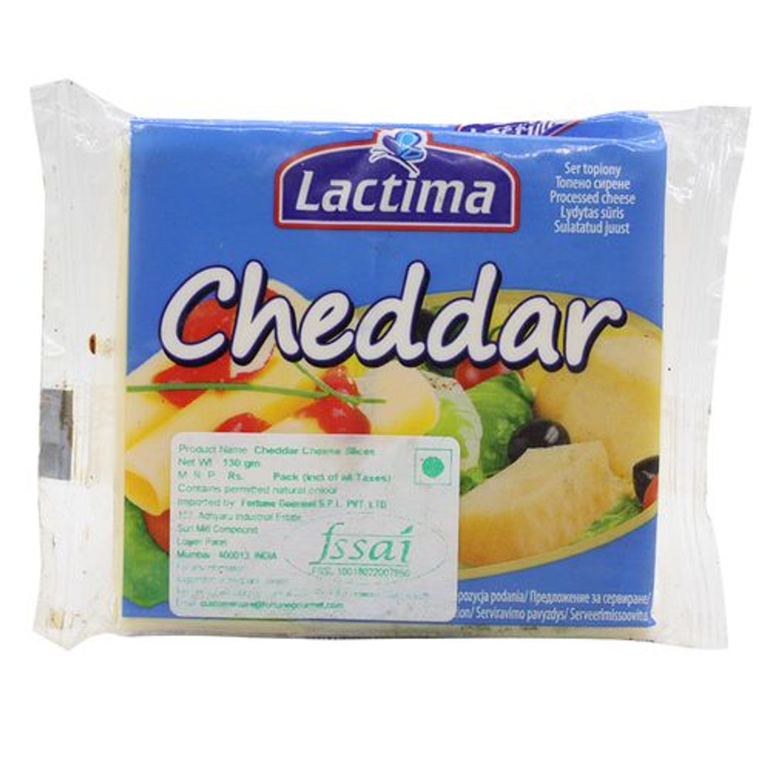 Lactima Processed Cheddar Cheese - Slice, 130 g 