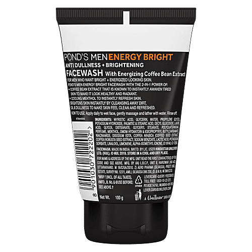Ponds Men Energy Bright Facewash - With Coffee Bean Extract, Anti Dullness, 100 g  