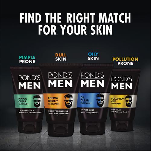 Ponds Men Pimple Clear Facewash - Thymo-T Essence, Controls Excess Oil, 50 g  