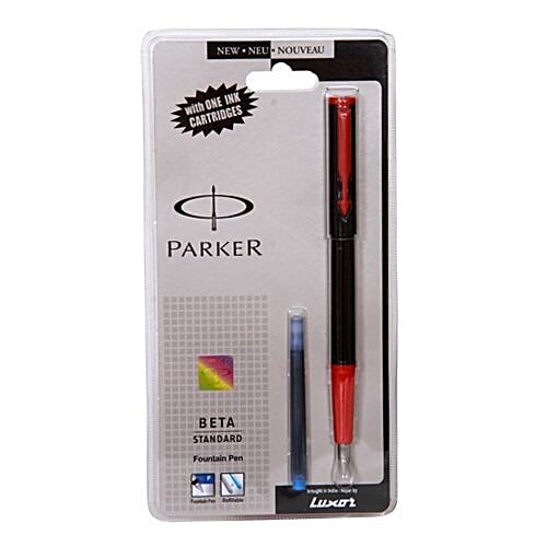 Parker Fountain Pen + One Ink Cartridge, 1 pc  