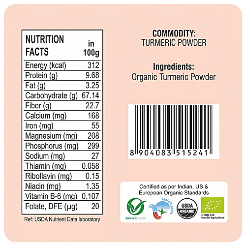 24 Mantra Organic - Turmeric Powder/Arisina Pudi, 200 g Pouch 