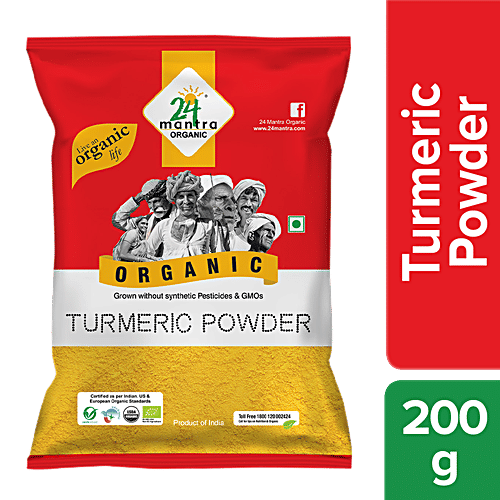24 Mantra Organic - Turmeric Powder/Arisina Pudi, 200 g Pouch 