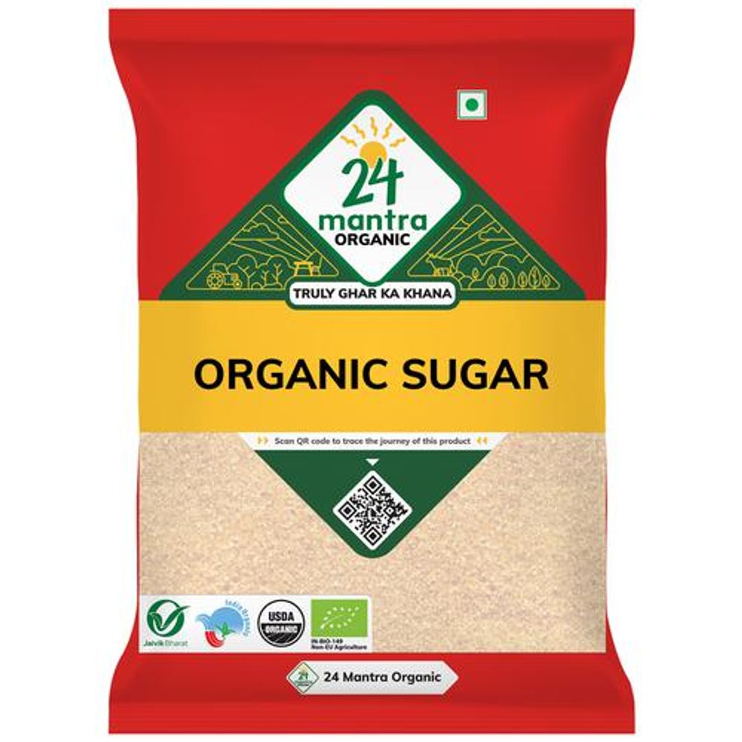 24 Mantra Organic Organic Sugar/Sakkare, 1 kg Pouch