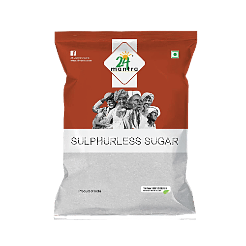 24 Mantra Organic Sulphurless Sugar/Sakkare, 1 kg Pouch 