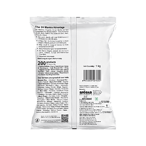 24 Mantra Organic Sulphurless Sugar/Sakkare, 1 kg Pouch 