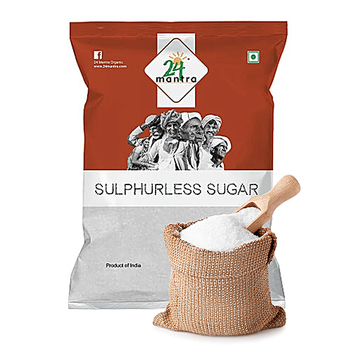 24 Mantra Organic Sulphurless Sugar/Sakkare, 1 kg Pouch 