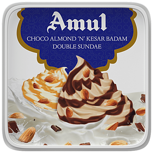 Buy Amul Ice Cream Choco Almond N Kesar Badam 1 Lt Box Online At Best