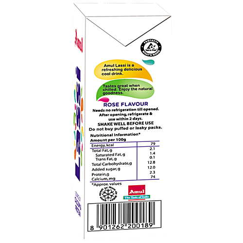 Amul Rose Lassi, 200 ml Tetra Pak 