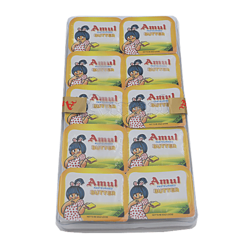 Amul Pasteurised Cooking Butter, 10 pcs Carton Zero Added Sugar