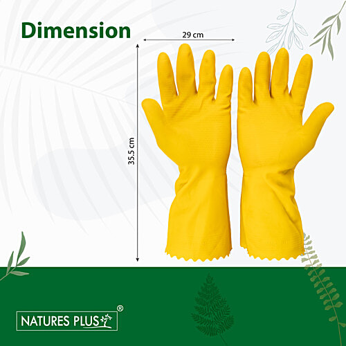 Natures Plus Rubber Gloves - Garden, Yellow, 1 pair