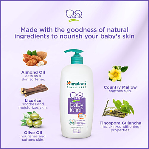 Himalaya Baby Lotion - With Almond Oil & Olive Oil, Paraben Free, 100 ml Bottle Free from Parabens & Mineral Oil