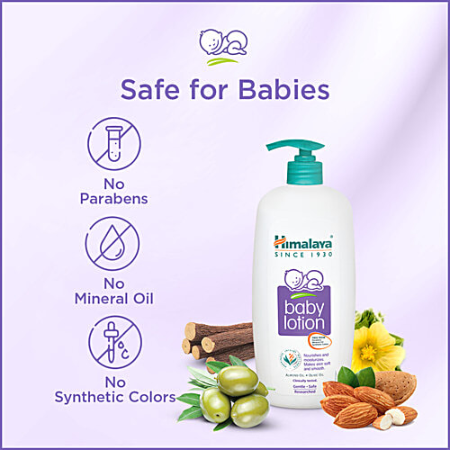Himalaya Baby Lotion - With Almond Oil & Olive Oil, Paraben Free, 100 ml Bottle Free from Parabens & Mineral Oil