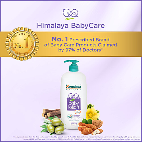 Himalaya Baby Lotion - With Almond Oil & Olive Oil, Paraben Free, 100 ml Bottle Free from Parabens & Mineral Oil