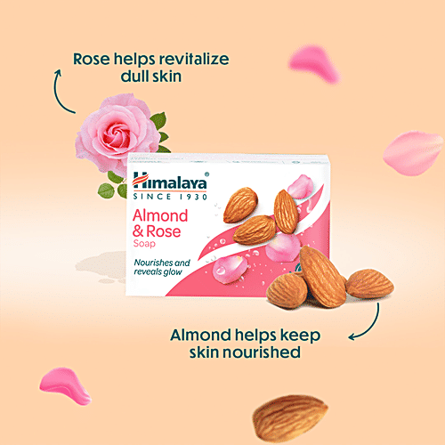 Himalaya Almond & Rose Soap, 125 g  Moisturizes & Cools Skin