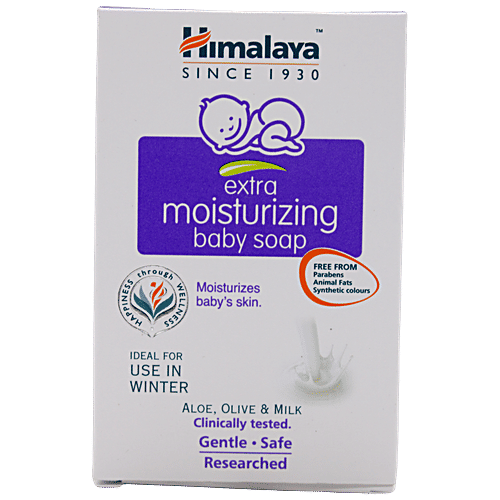 Himalaya Baby Baby Soap - Extra Moisturizing, 125 g Carton Free from Parabens, Animal Fats & Synthetic Colours