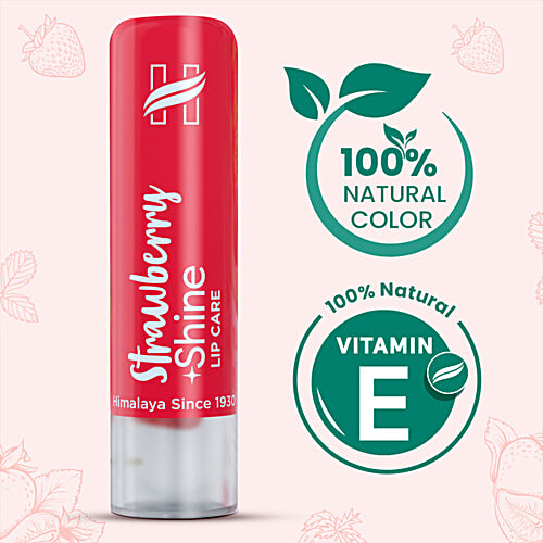 Himalaya Strawberry Shine Lip Care, 4.5 g  Natural Gloss, Soft & Nourished Lips