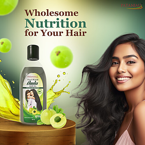 Patanjali Kesh Kanti Amla Hair Oil - Strengthen The Roots, Prevents Hair Fall, Ayurvedic Proprietary Medicine, 100 ml Carton Ayurvedic Proprietary Medicine