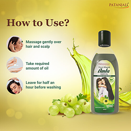 Patanjali Kesh Kanti Amla Hair Oil - Strengthen The Roots, Prevents Hair Fall, Ayurvedic Proprietary Medicine, 100 ml Carton Ayurvedic Proprietary Medicine