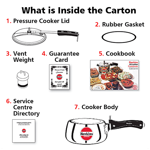 Hawkins Contura Aluminium Pressure Inner Lid Pressure Cooker - Bakelite Handle, Silver, HC15, 1.5 l  Saves More Fuel